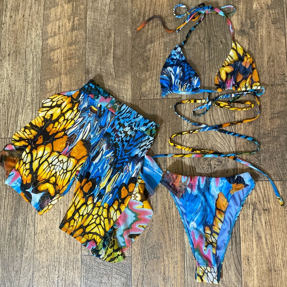 Three Piece Bathing Suit Set